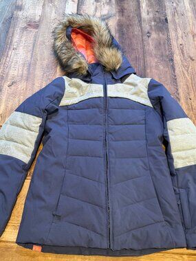 Roxy Girl Snow Ski Winter Snowboard Jacket Removeable Faux Fur Hood Size XL 14